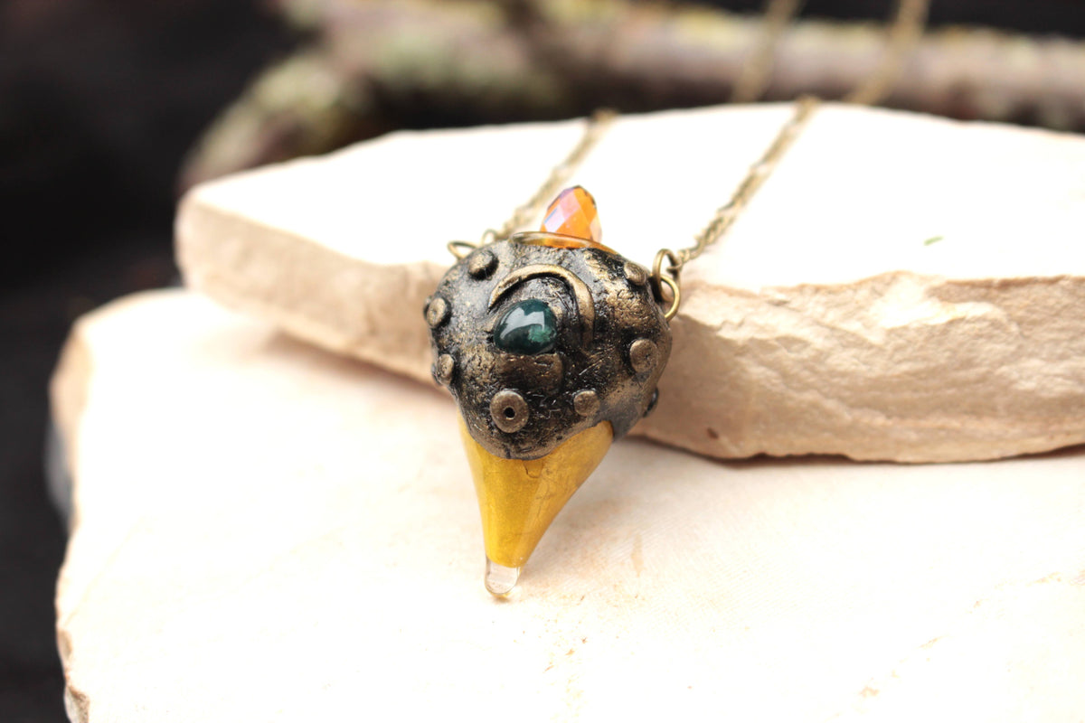 Handmade woodland inspired fantasy pendant necklace