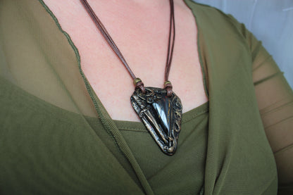 Witchcore amulet necklace with gothic fantasy details