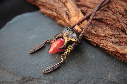 Witchy style handmade necklace with enchanted potion charm