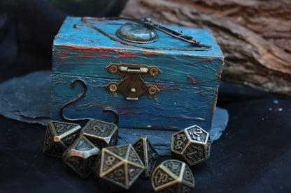 Handmade wooden keepsake box with fantasy inspired decoration