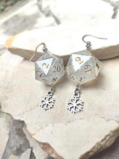 D20 earrings handmade, perfect gamer gift for role playing fans