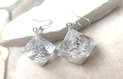 Fantasy jewelry dice earrings with detailed handcrafted design