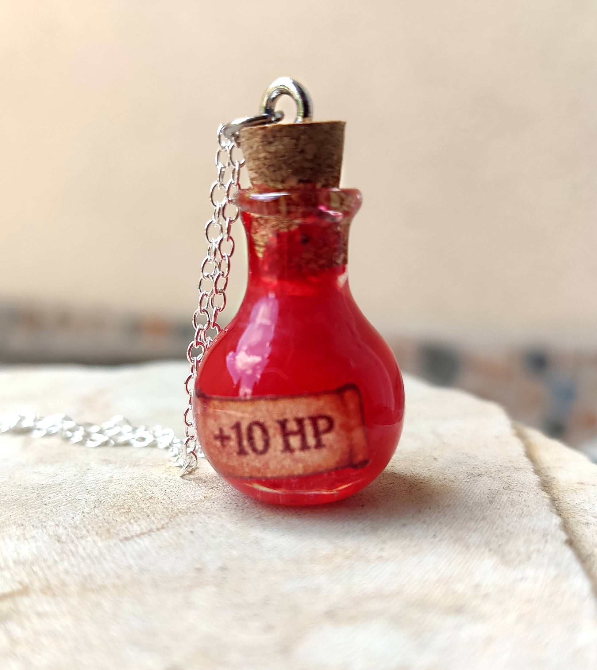 healing potion necklace handmade fantasy magic vial jewelry for adventurers