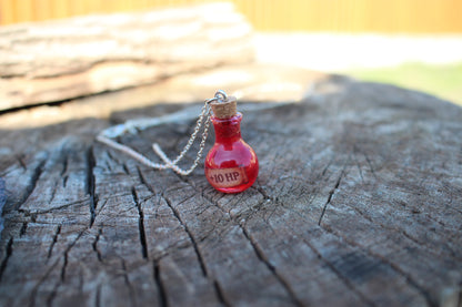 HP Healing Potion necklace pendant with sterling silver chain