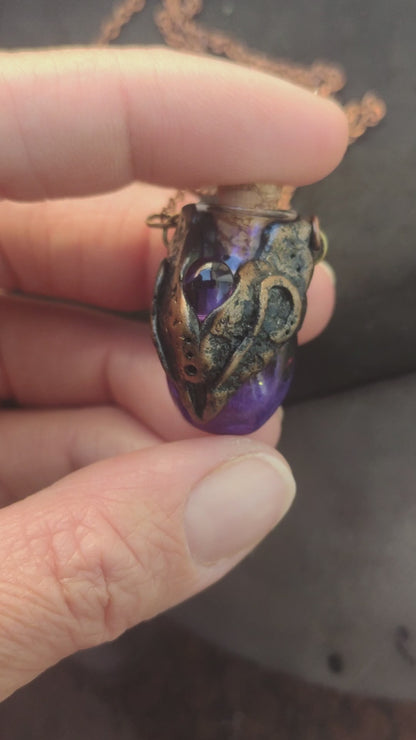 The Guardian of the Violet Potion – Handmade Fantasy Pendant Necklace
